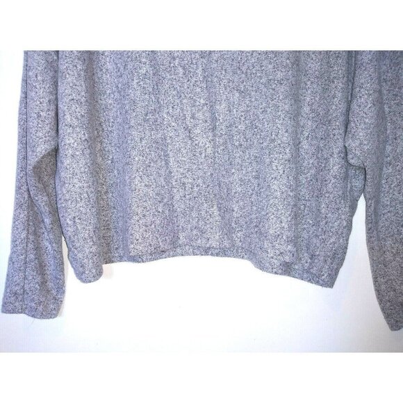 H&M Boxy Knit Top angel sleeves Sz M Gray textured soft boat neck long sleeves - Picture 4 of 9